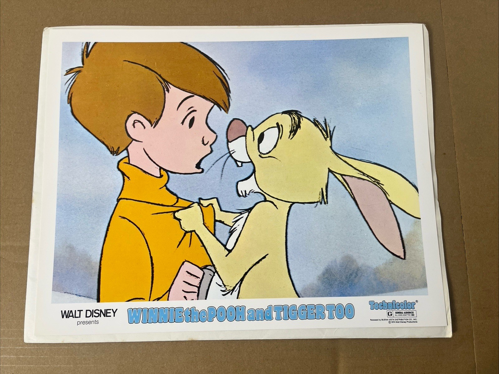 WINNIE POOH TIGGER TOO 1974 ORIGINAL DISNEY LOBBY CARD SET OF 6 11X14", NEW MINT