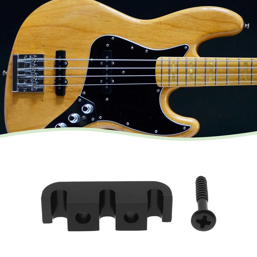 Micro Traders 2pcs Electroplated Black Bass Head Retainer 3-String Retainer...