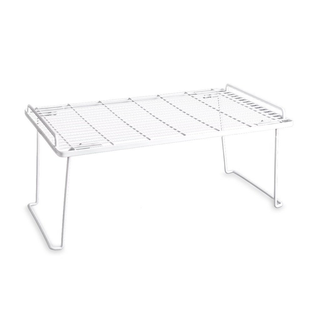 Folding White Wire Shelf - Kitchen, Pantry Organizer - White Wire