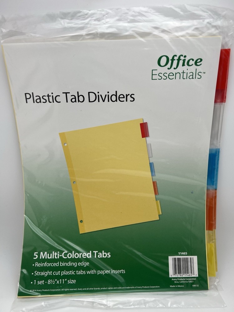 Mixed Brand Insertable Plastic Dividers 3 Pack Edge Tabs