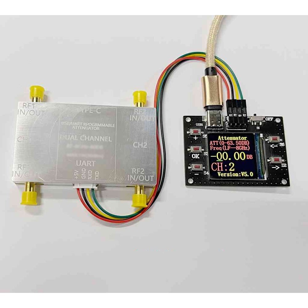 LF-12GHz Programmable Attenuator 60DB + Type-C Cable + Offline Control Board tp1