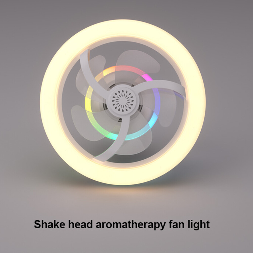 Smart Remote Control E27 LED 360° Swivel Head Modern Ceiling Fan Lights