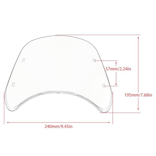 Universal 5"-7" Motorcycle Windshield Wind Deflector Windscreen Front Ash