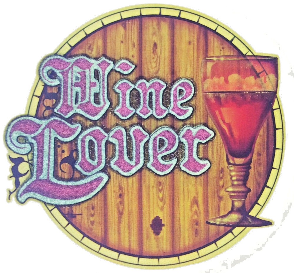 Original Vintage Wine Lover Iron On Transfer