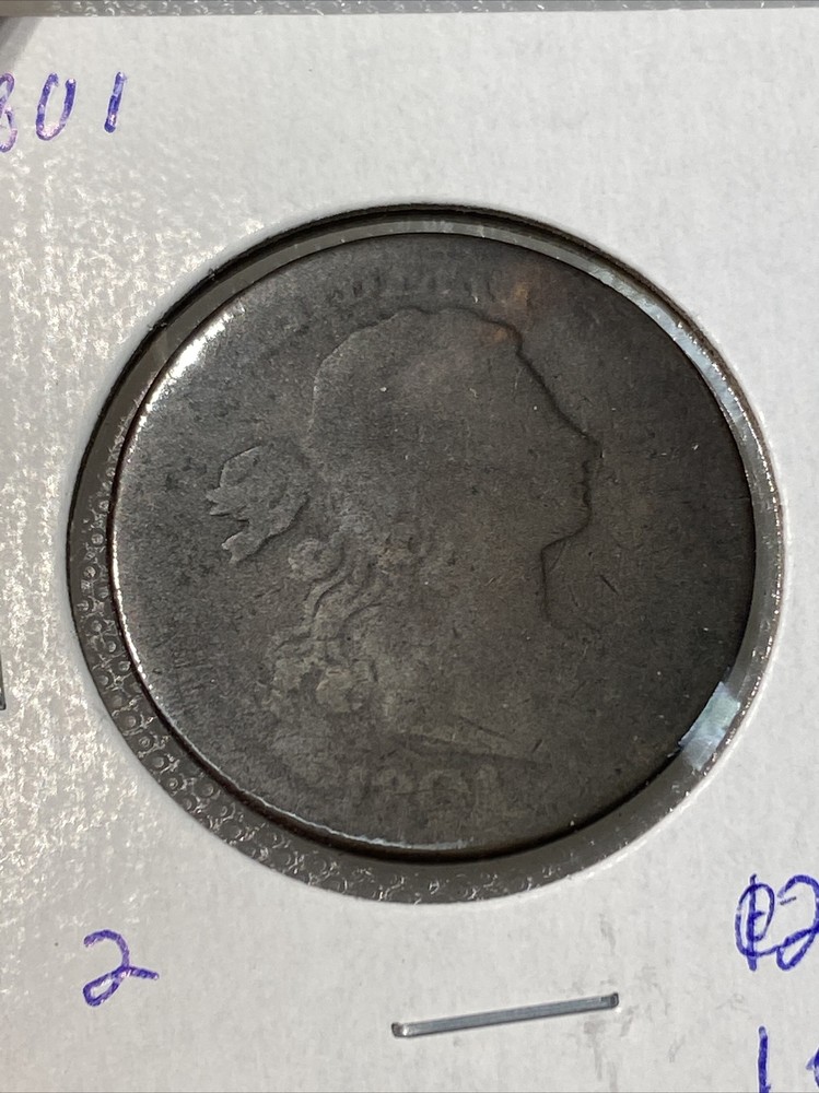 1801 draped bust large cent 2
