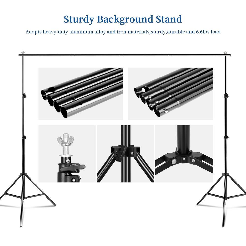 10Ft Adjustable Photography Backdrop Support Stand Background Crossbar Frame Kit