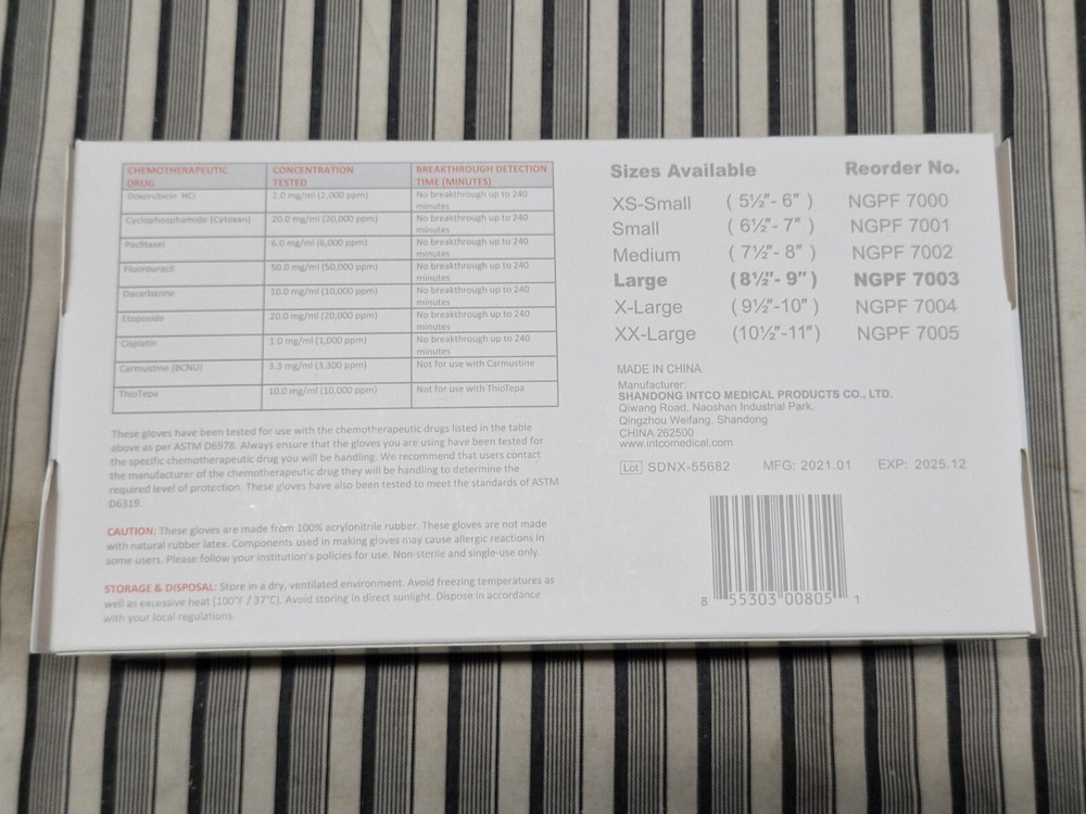 Basic Synguard Nitrile Exam Gloves Size Large 100 Count