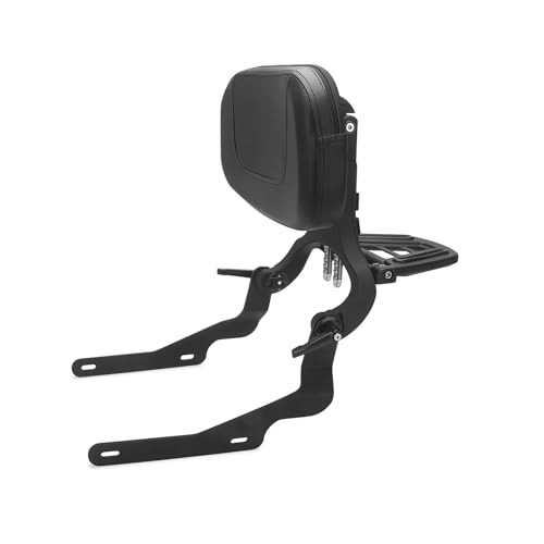 Motorcycle Backrest Sissy Bar For Driver & Passenger Adjustable Backrest Black