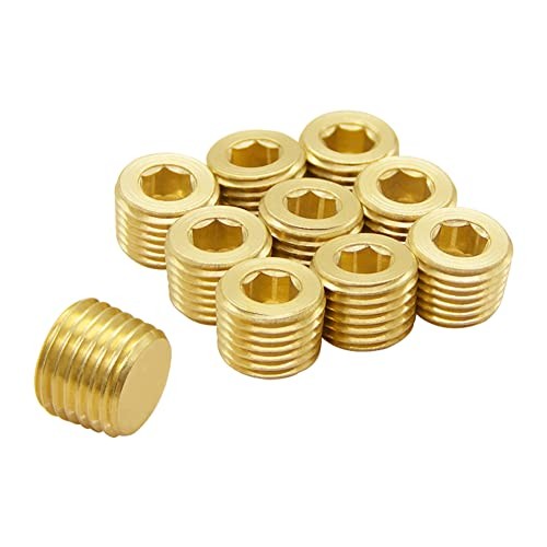 PCS Male Brass Pipe Plug Fitting Internal Hex Thread Socket Pipe 1/8" NPT 10