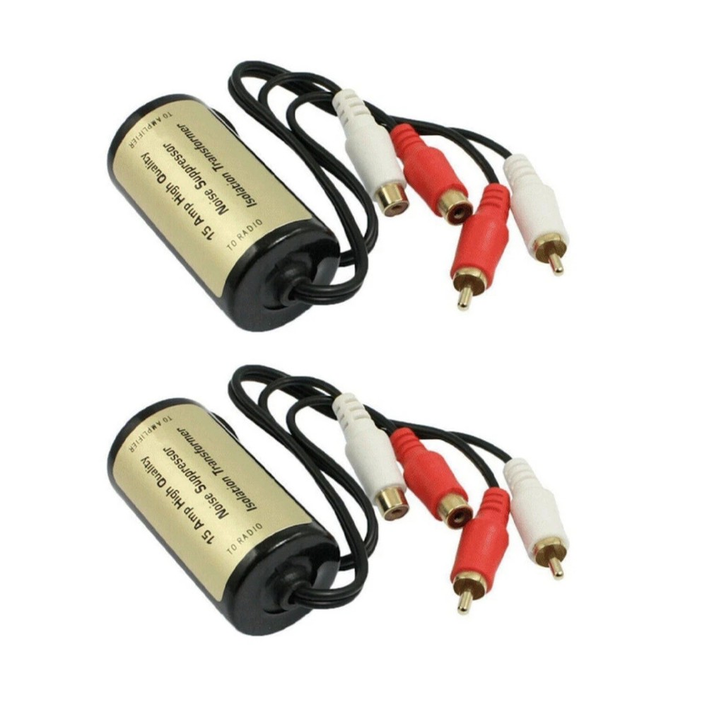 RCA Ground Loop Noise Isolator Filter for Car Amplifier and Audio System Setup