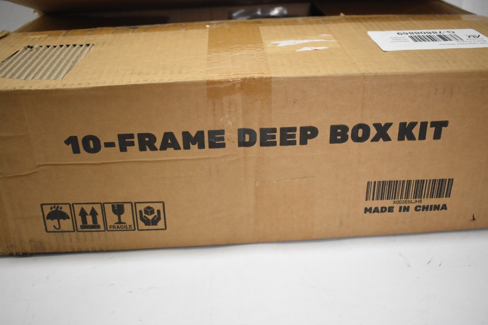 Honey Keeper Beehive 10 Frame Kit Super Box 10 Deep Frames w/ Foundations