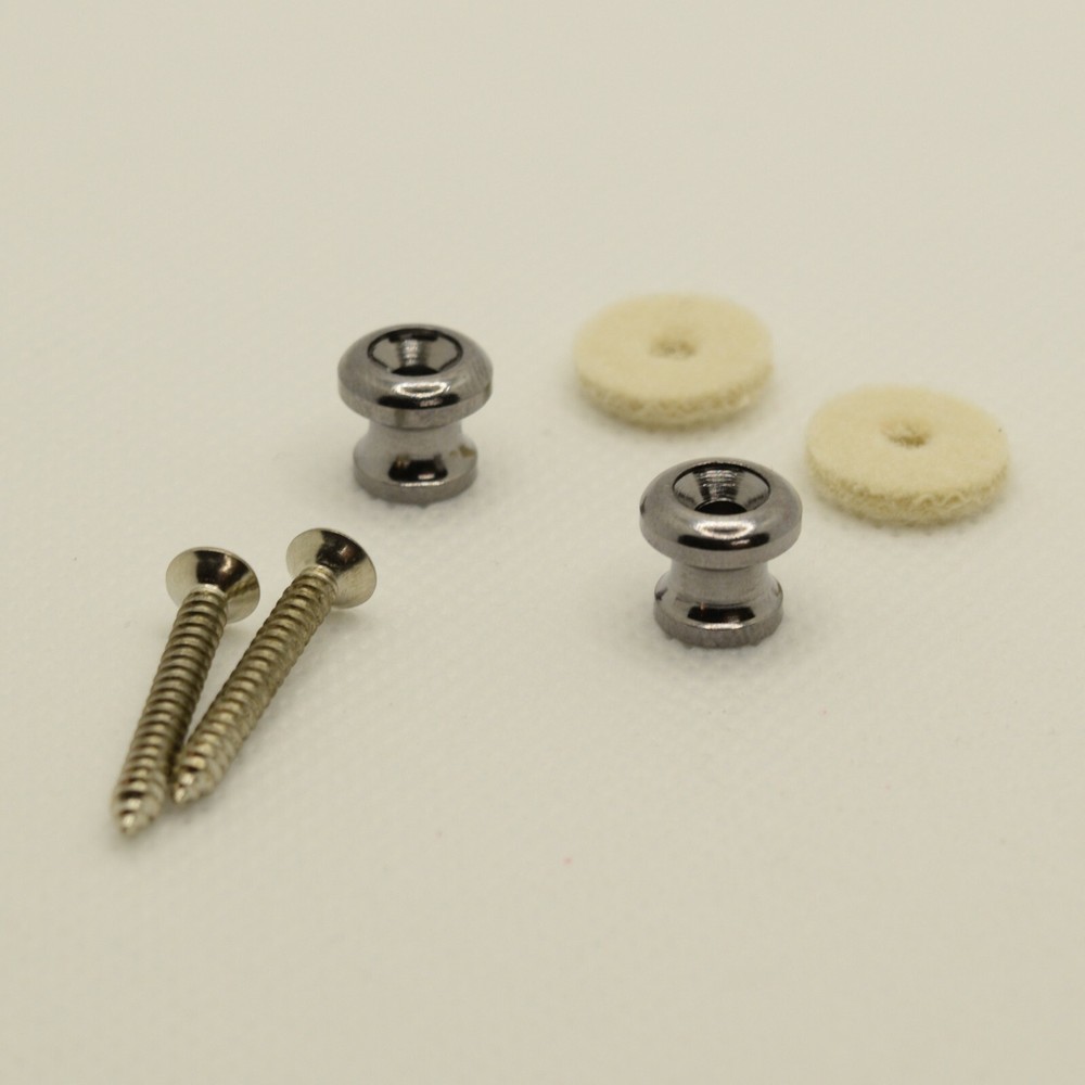 Chrome Small Mushroom Head Strap Button Set of 2