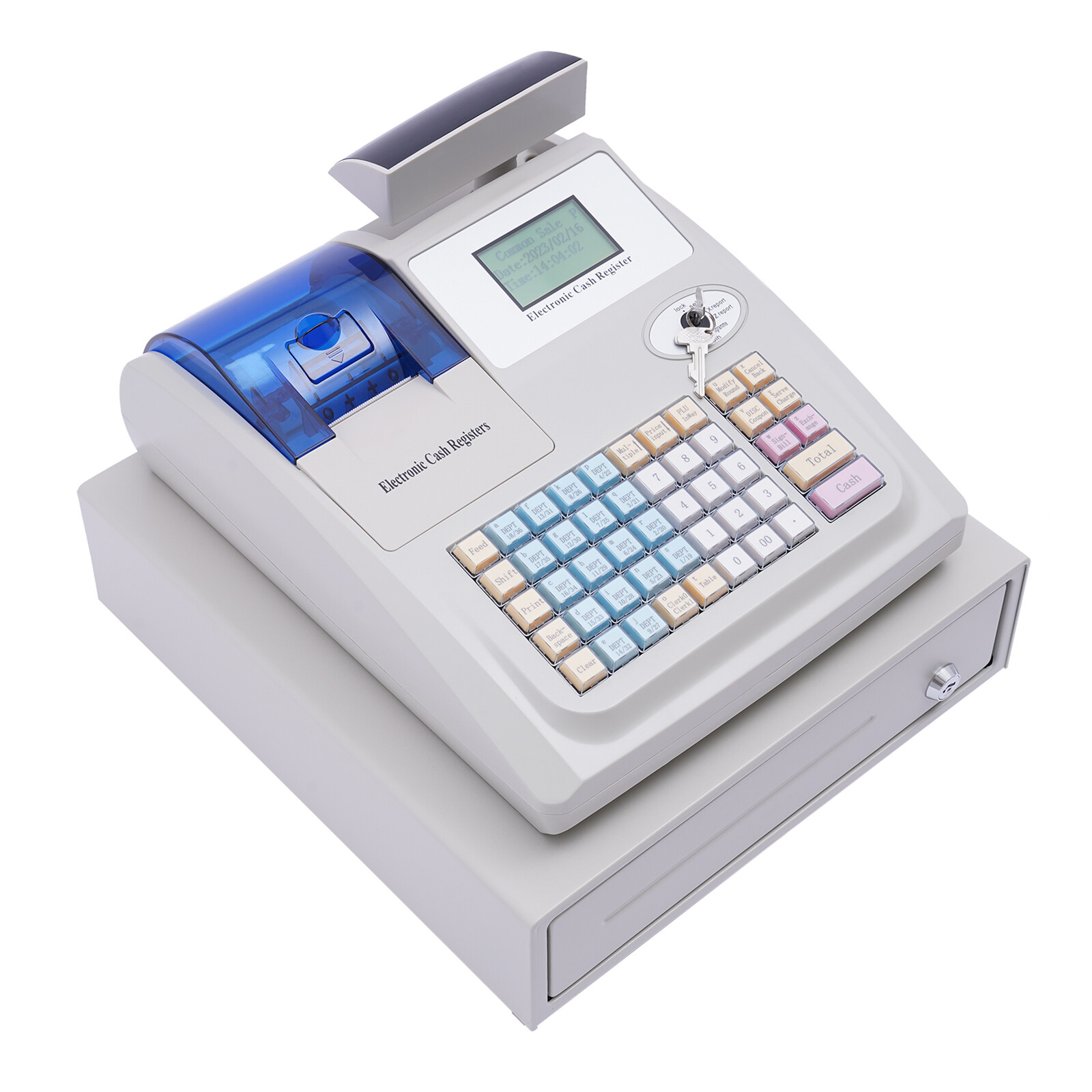 NEW Electronic Cash Register 48 Keys Cash Management System with Thermal Printer