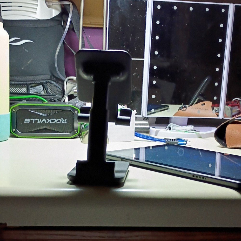 Adjustable Freestanding Black Desktop Stand for Tablet & eReader, Rigid Plastic
