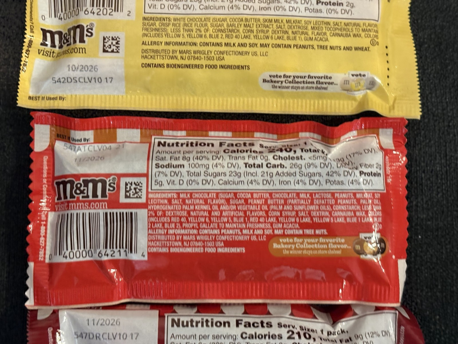 M&M’s Peanut Butter Cinnamon Roll Cherry Chocolate Cupcake Lemon Meringue Pie