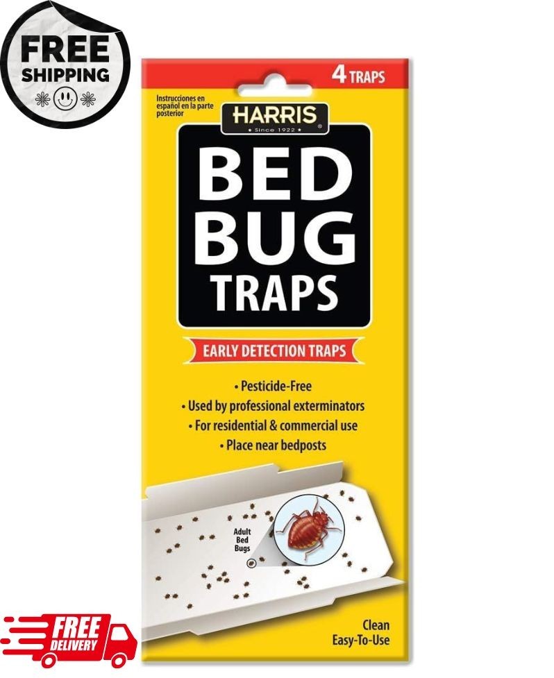 Harris Bed Bug Early Detection Glue Traps (4/Pack)