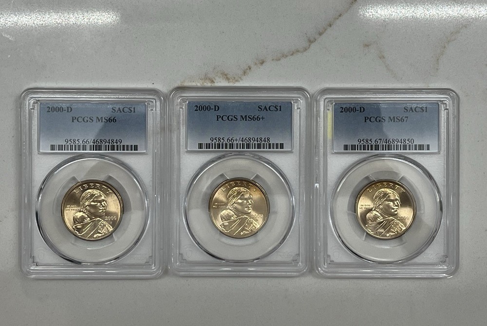 SACAGAWEA SET 2000 D– PCGS MS66 / MS66+ / MS67 – First Year Trio