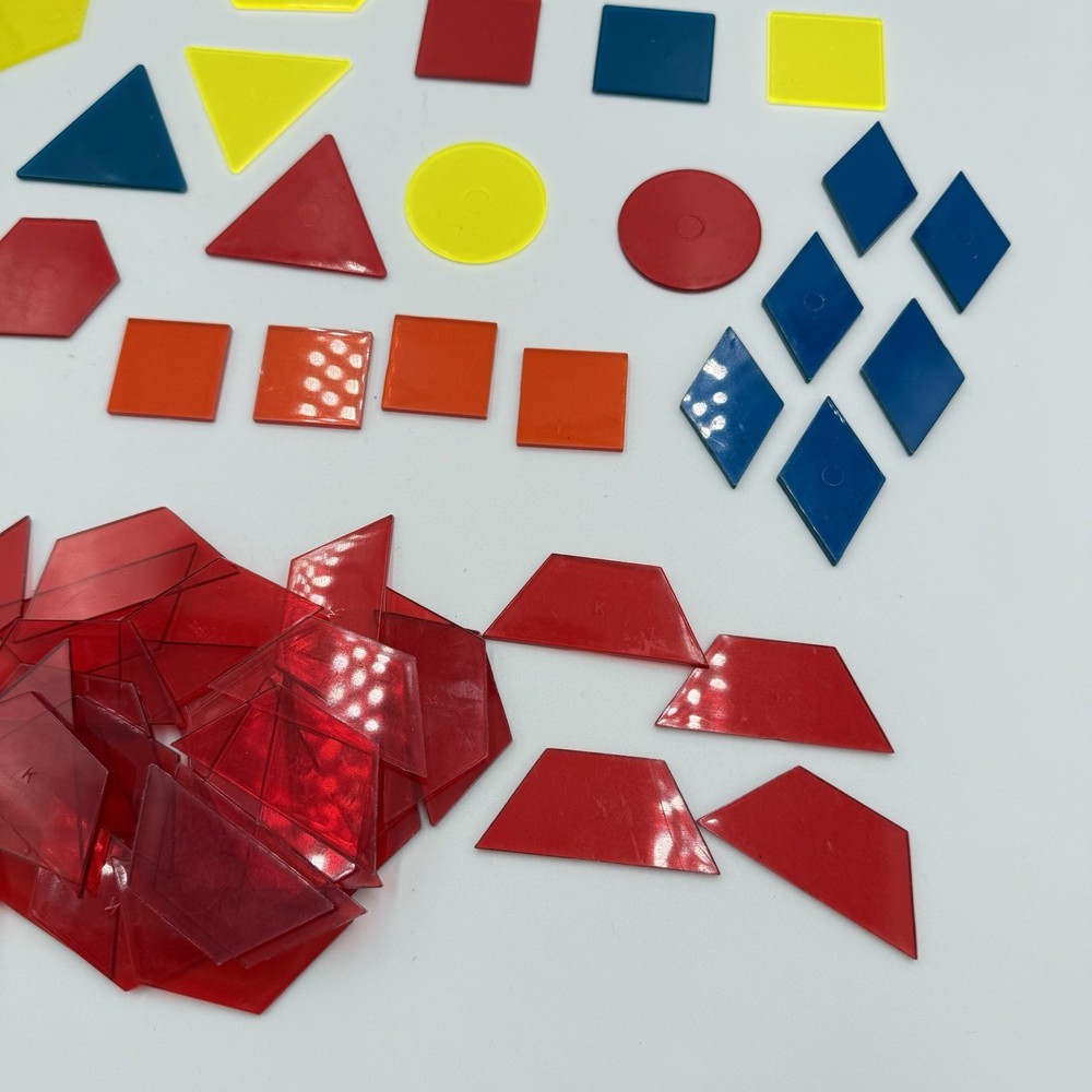 Translucent Geometric Shapes Geometry 65 Pieces Math Homeschool Light Table