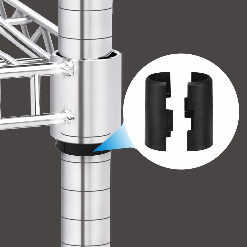 100 Durable Black Wire Shelf Clips for 25mm Posts - Easy Installation Solution