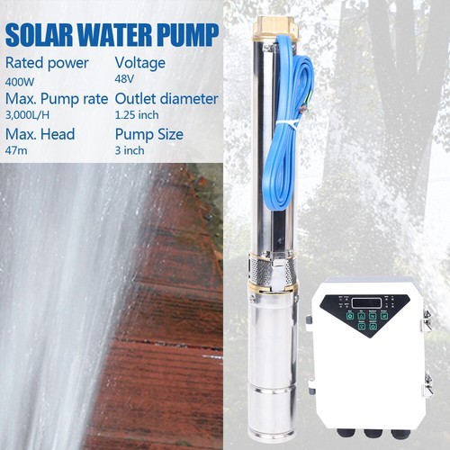 Solar Water Pump Submersible Deep Well Pump 48V DC Max Pump Rate 3,000l/H USA