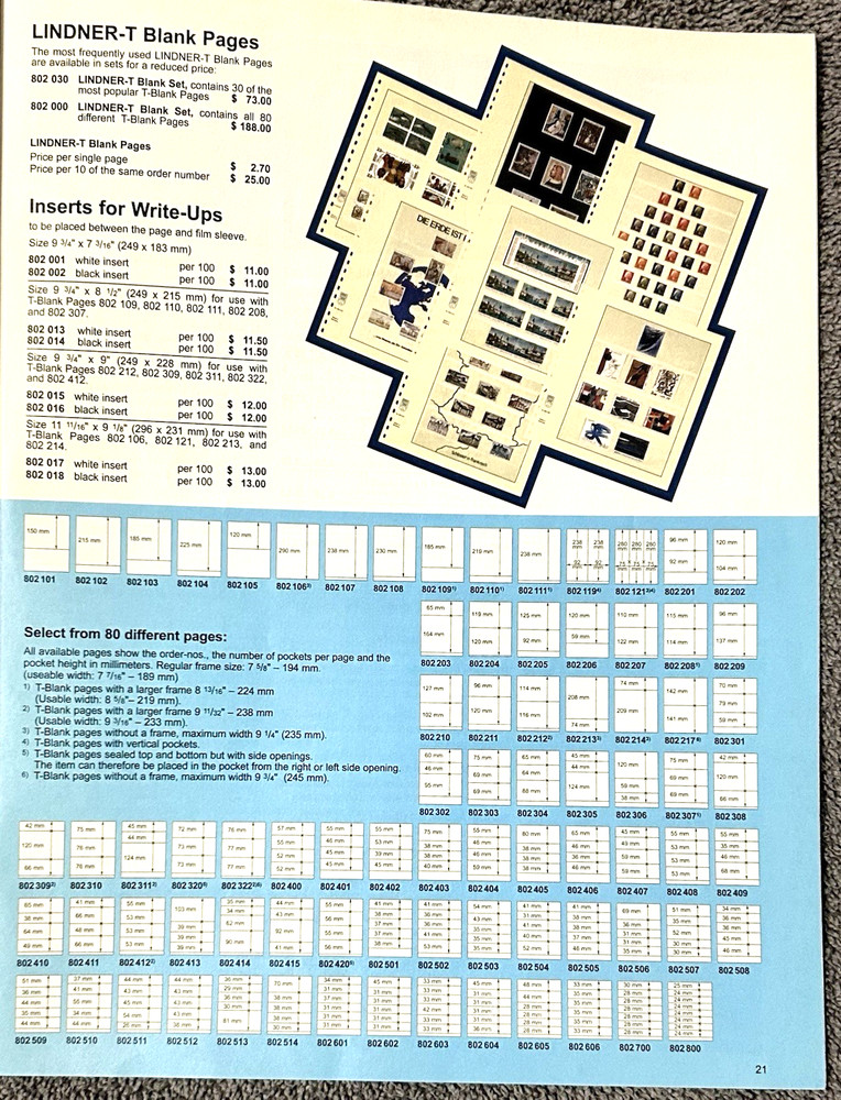 VINTAGE 2002 / 2003 LINDNER STAMP SUPPLIES & ACCESSORIES CATALOG - 60 PAGES