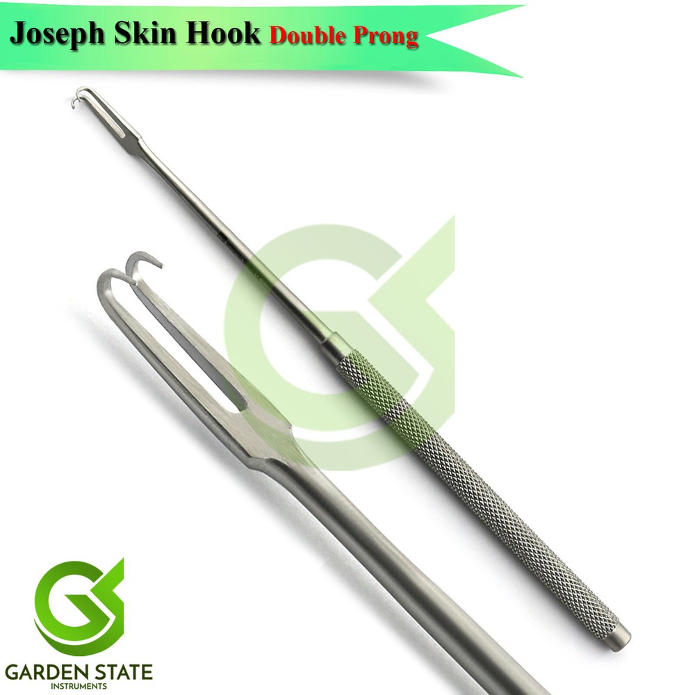 Joseph Skin Hook Double Prong Sharp Veterinary Plastic Surgery Tissue Retractor