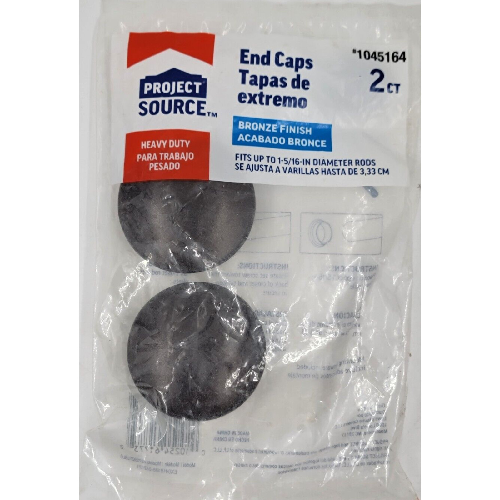 Project Source Metal Decorative Closet Pole End Caps Bronze Finished 2 Pack