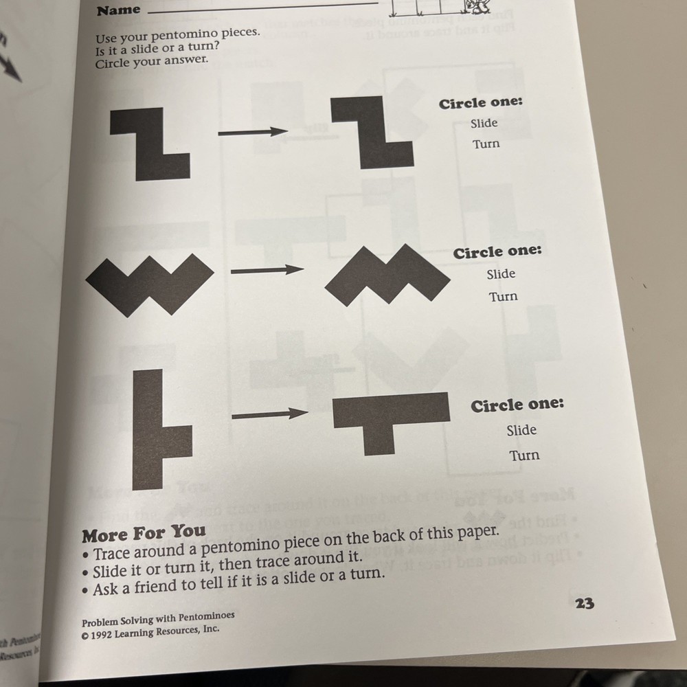 Learning Resources Problem Solving with Pentominoes Grades 1-4 Activity Book