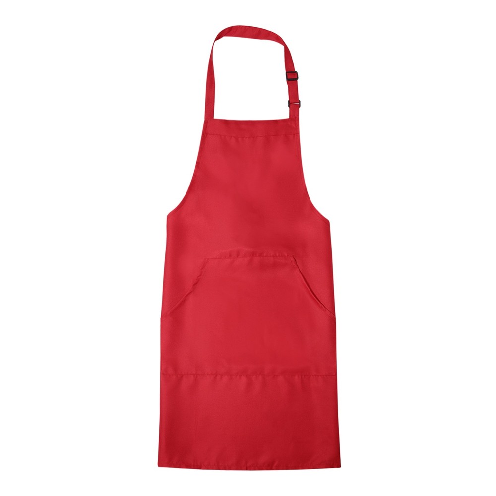 Kitchen Cooking Aprons Adjustable Long Ties Chef Apron with 2 Pockets Red