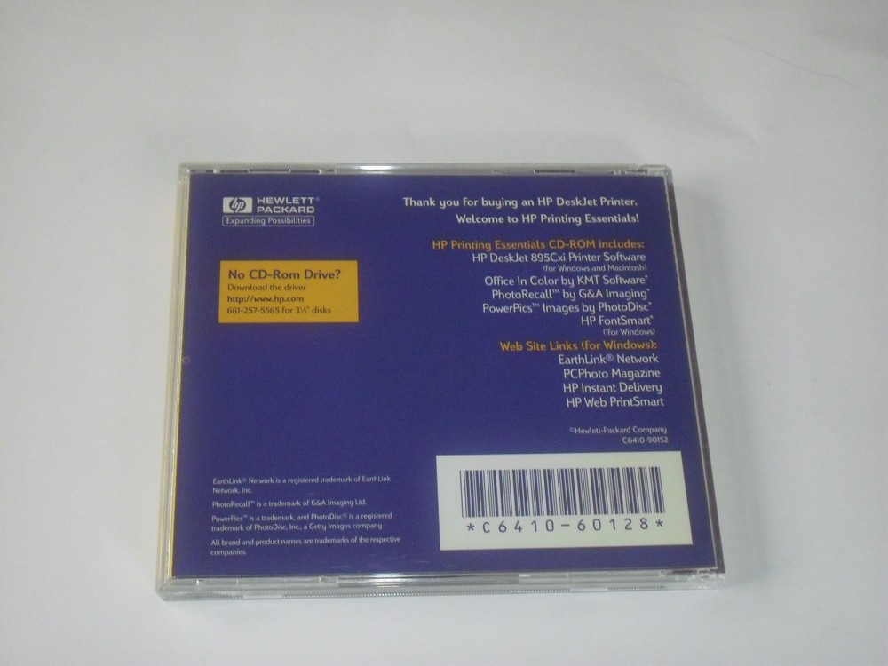 HP DeskJet 895Cxi Printer Software & Printing Essentials CD for Windows & Mac OS