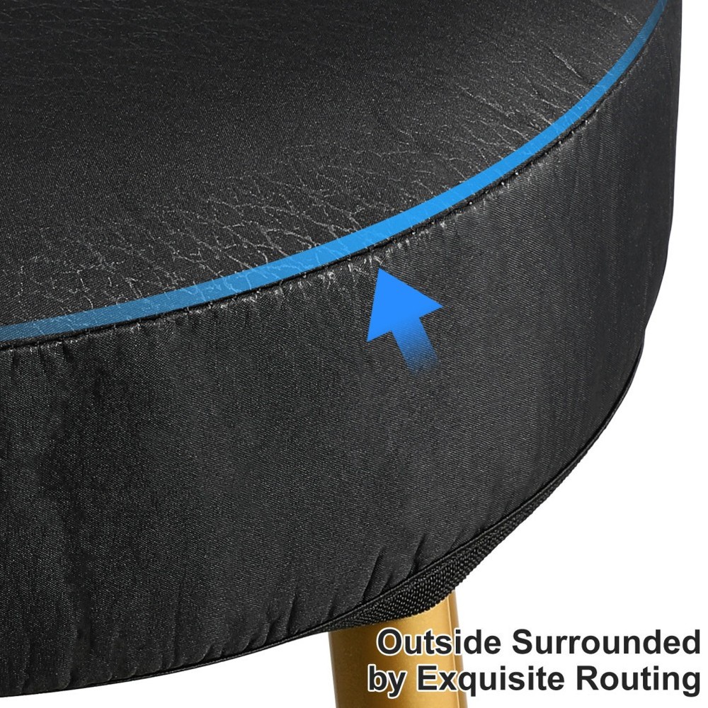 Practical Black Round Chair Cover Elastic Sponge Padding Stool Cushion Protector