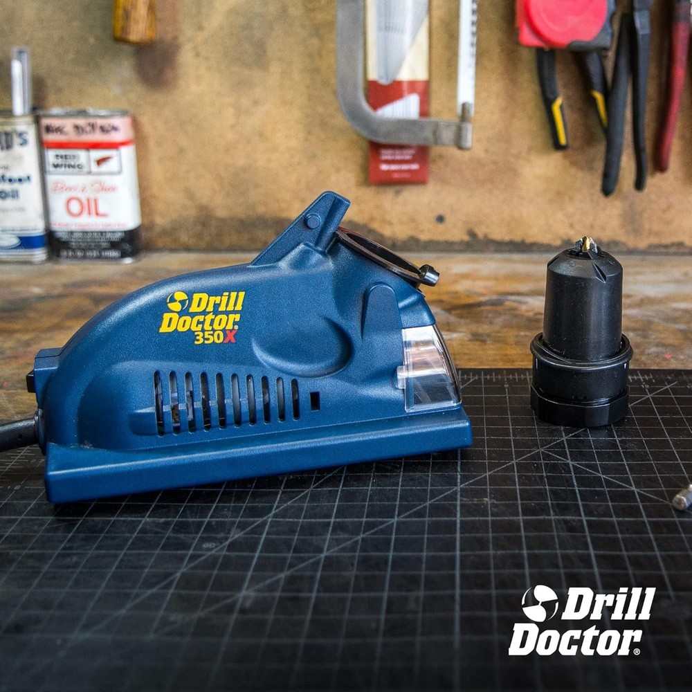 Compact Electric Drill Bit Sharpener - Easy Two-Step Operation for 3/32" to 1/2"