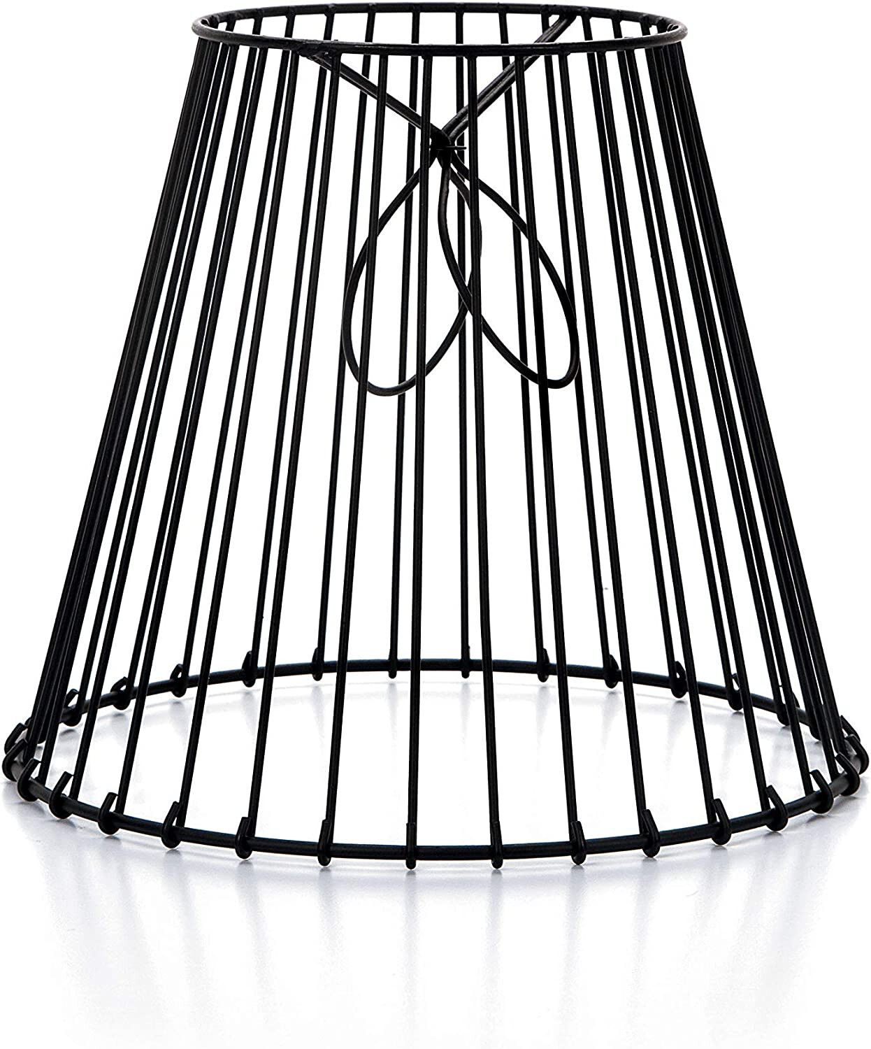 Clip-On Lamp Shade, Black 8” x 7” x 4.5” - Modern Wire Lamp Shade