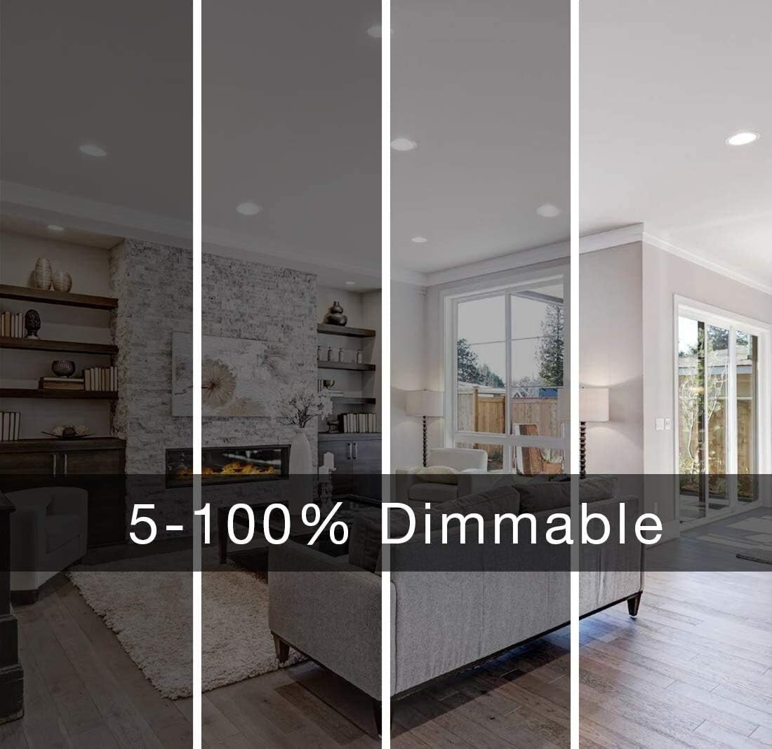 6 packs 6 inch Ultra-Thin Recessed Dimmable with Junction box 5000K