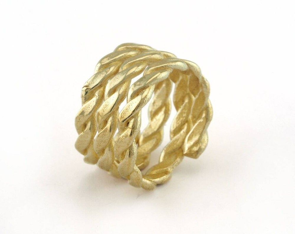 Swirl Adjustable Ring - Raw Brass (17mm 6.5US inner size) 3015