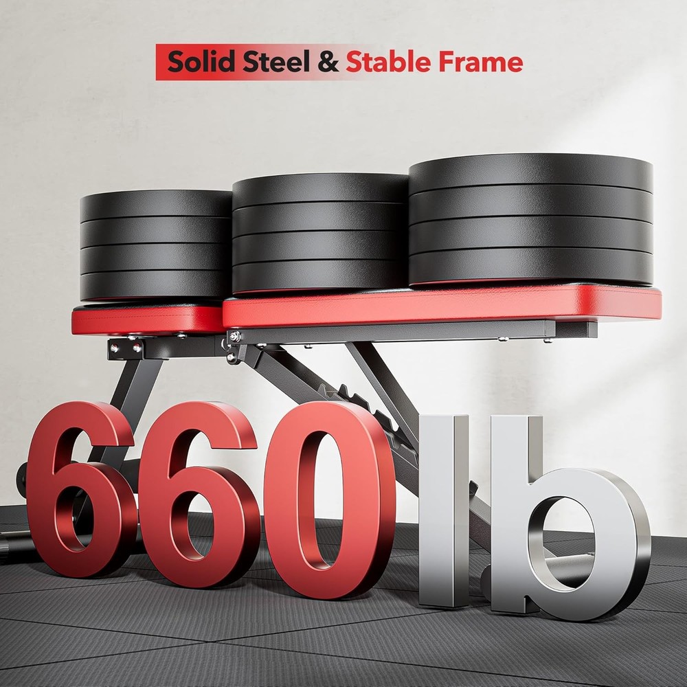 Foldable Basic Weight Bench for Home Gym,8 Backrests Adjustable Bench