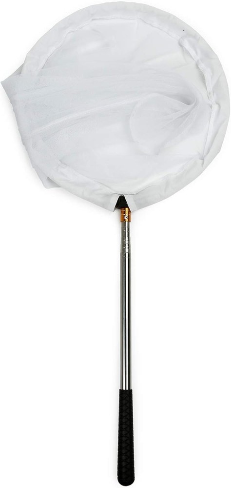 Durable Telescopic Butterfly Catching Net - 12" Ring, Portable and Foldable