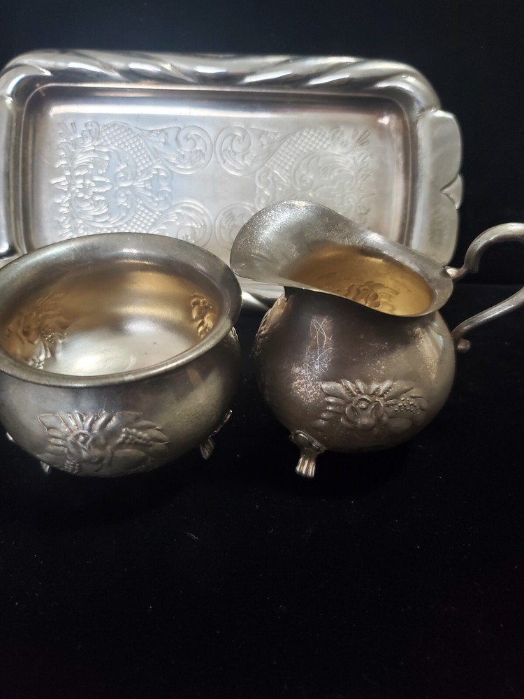 Norwegian Silver Cream and Sugar Service.