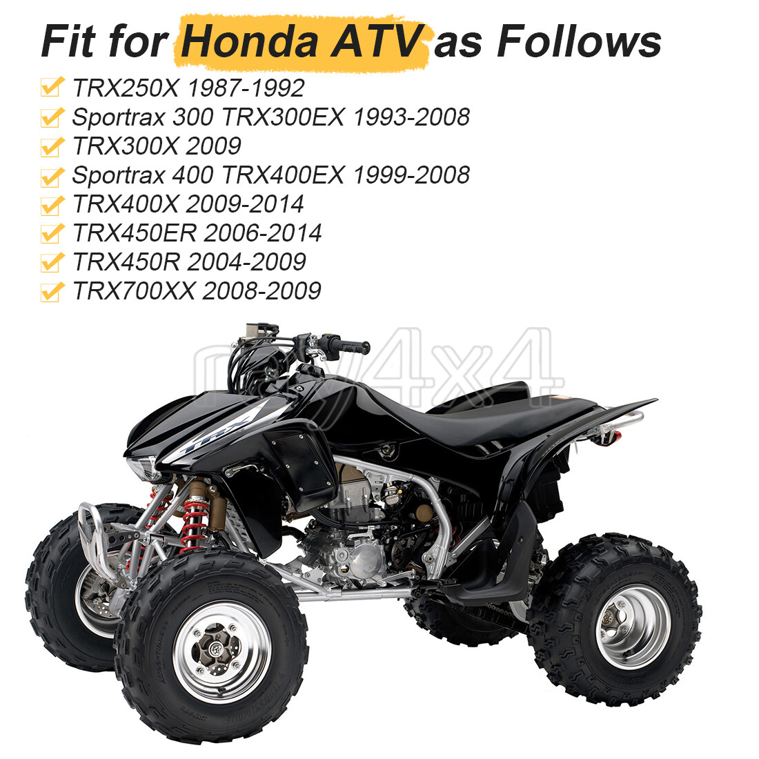 Full Set A Arm Bushings Kit For Honda TRX250X TRX300EX TRX400EX TRX450ER TRX450R