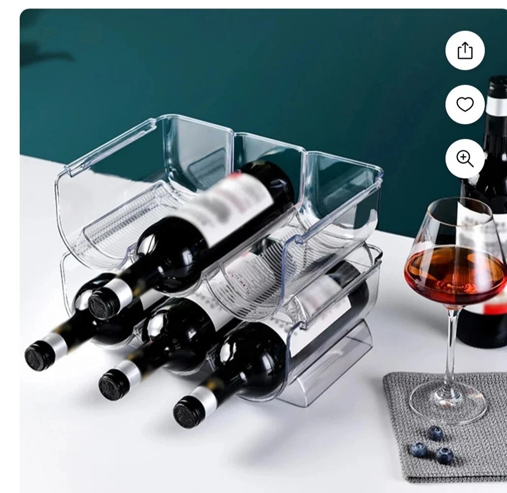 Plastic Stackable Wine Rack Wine Bottle Holder, Water Bottle Organizer (6)