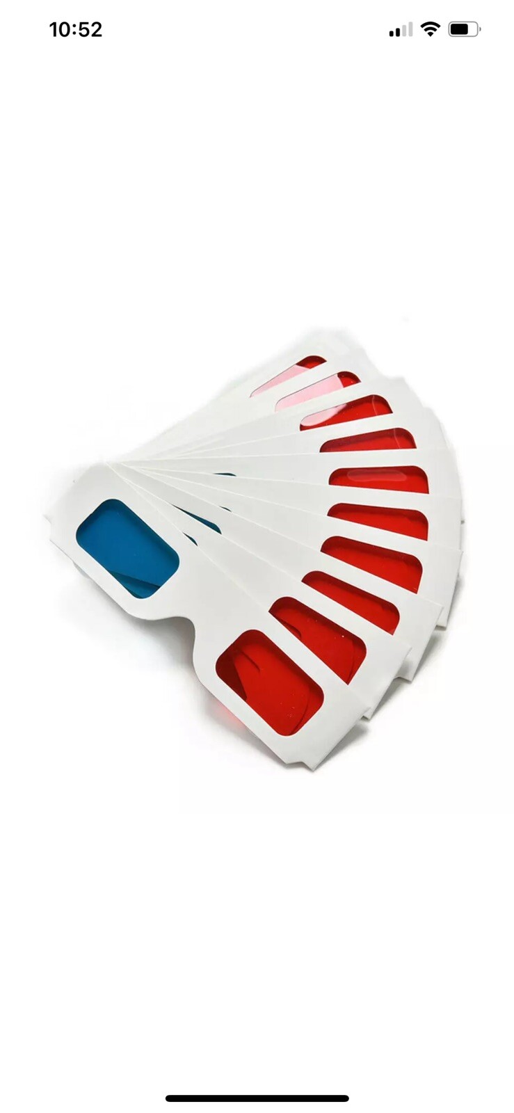 10 3D Glasses Universal Anaglyph Cardboard Paper Red Blue Cyan For Movie Cinema