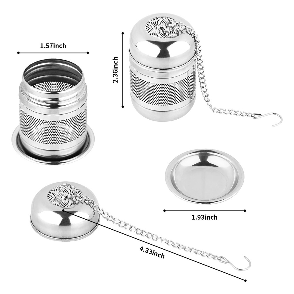 2PCS Tea Infuser Strainer - Stainless Steel Strainers for Loose Leaf Tea,Steeper