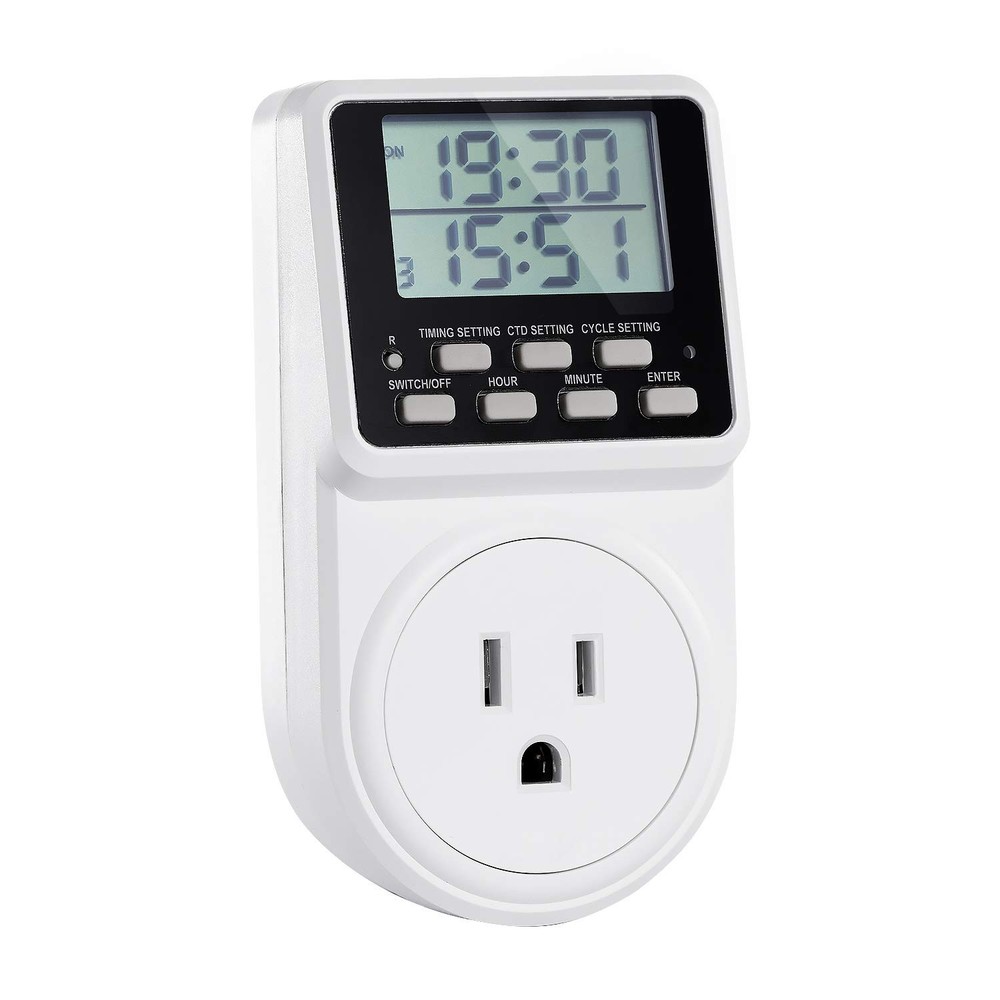 Digital Infinite Repeat Cycle Intermittent Timer Plug for Electrical Outlet, ...