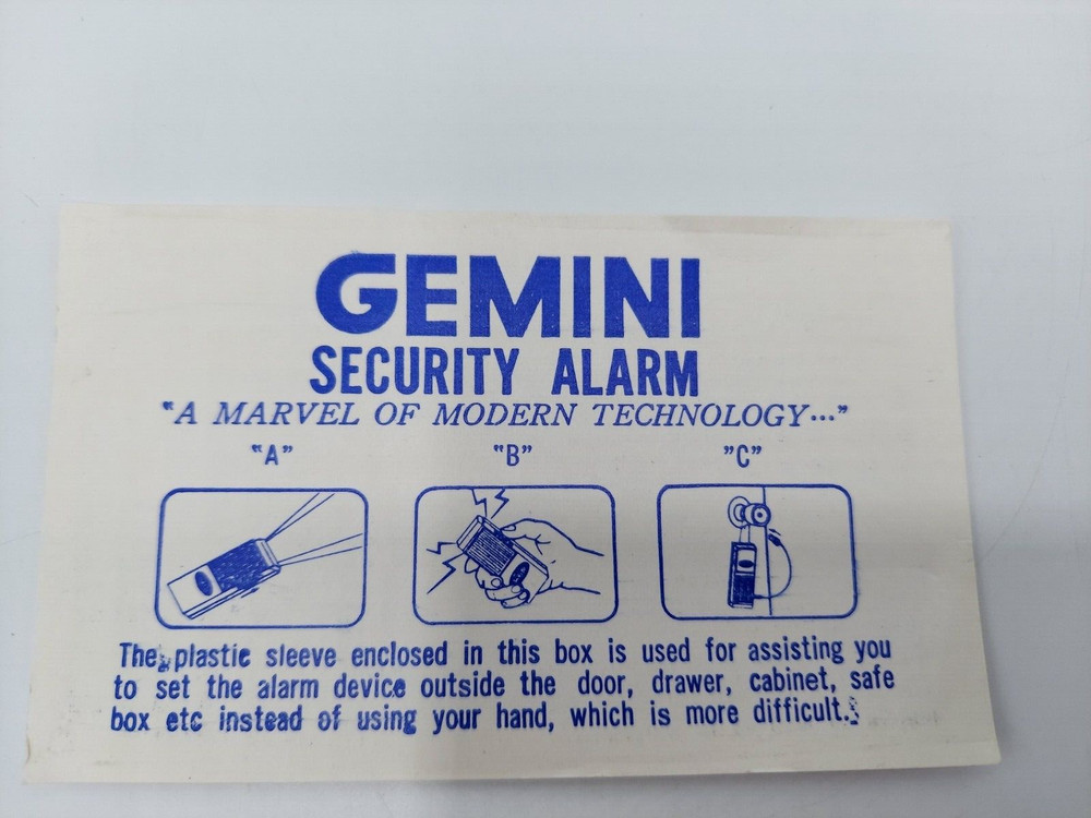 VINTAGE NEW! GEMINI SECURITY ALARM