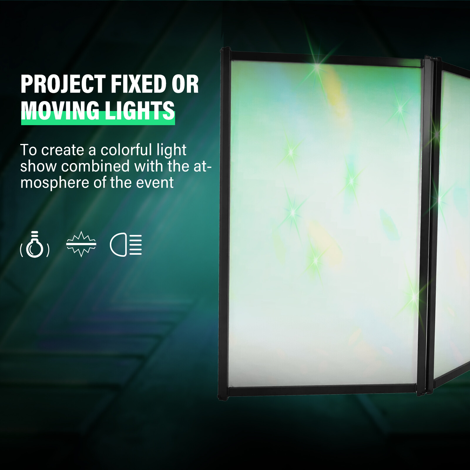 48"x 25" White+Black DJ Foldable Facade Portable Event Booth Panels w/Carry Bag