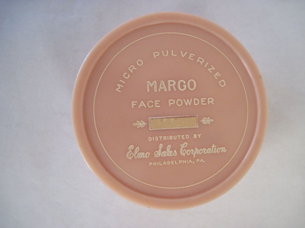 Charming Rare Vintage Celluloid Face Powder Container "Margo" *