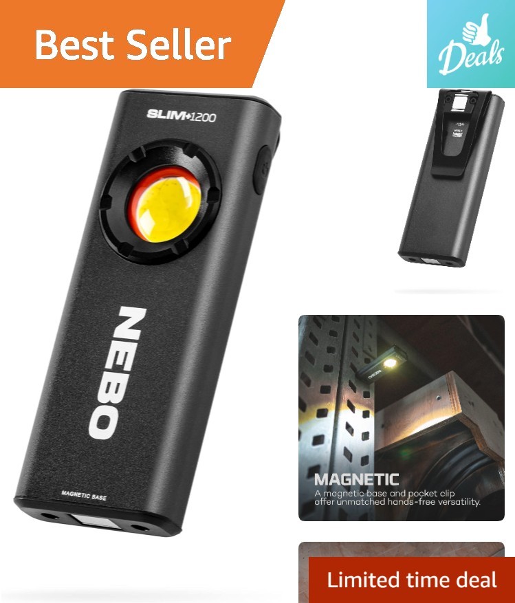 Powerful Slim+ 1200 Lumen Flashlight - Portable, Rechargeable & Versatile