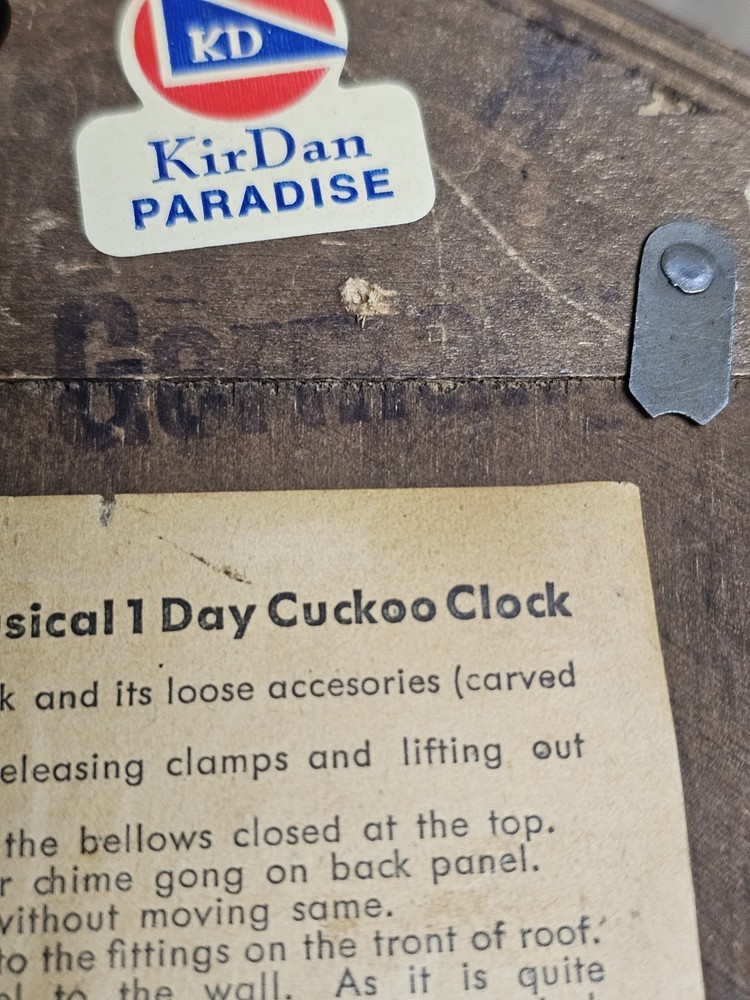 antique German Black Forest Cuckoo Clock Circa 1940's
