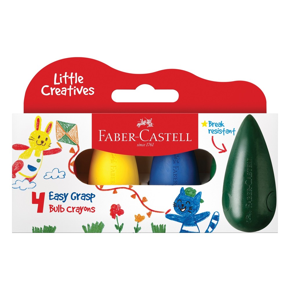 Little Creatives Easy Grasp Bulb Crayons-4/Pkg