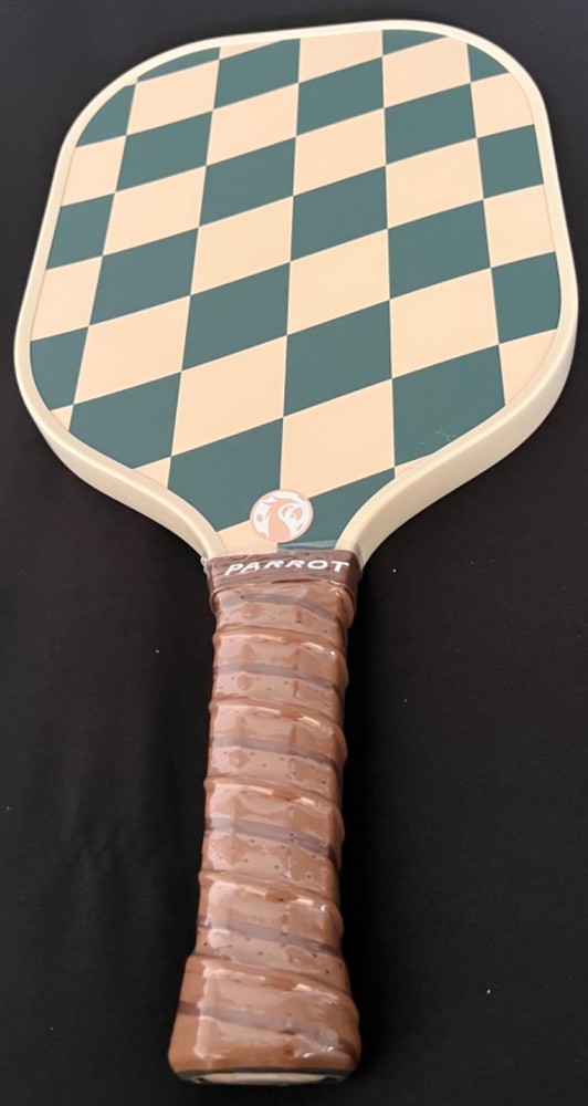 Parrot Pickleball Paddle Diamond Green Checkered Pattern NEW